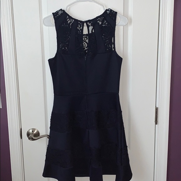 three pink hearts halter top navy lace dress - Picture 2 of 3